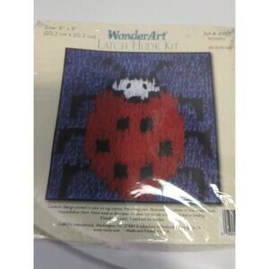 WonderArt Latch Hook Kit Lady Bug 8x8 number 4907, Caron international sealed